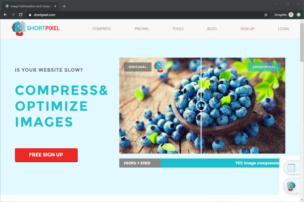 Image optimization with ShortPixel